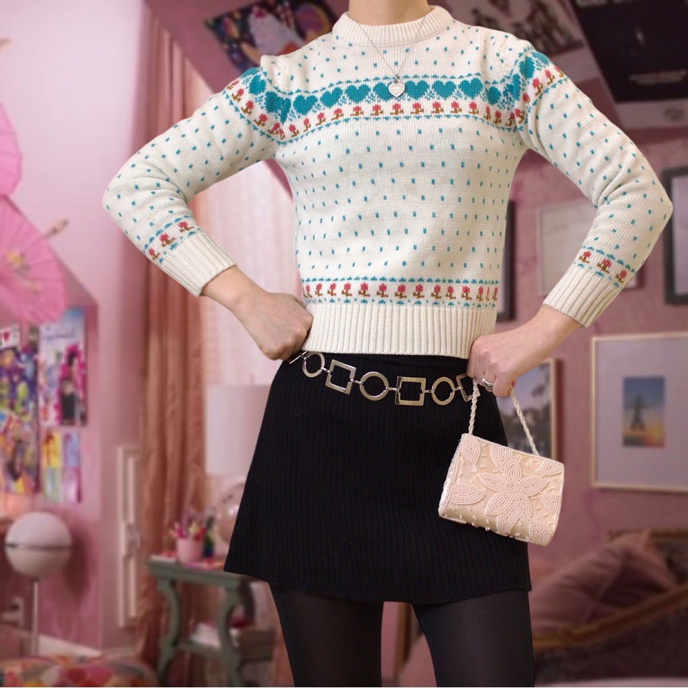 Vintage 90s Patterened Crewneck Sweater